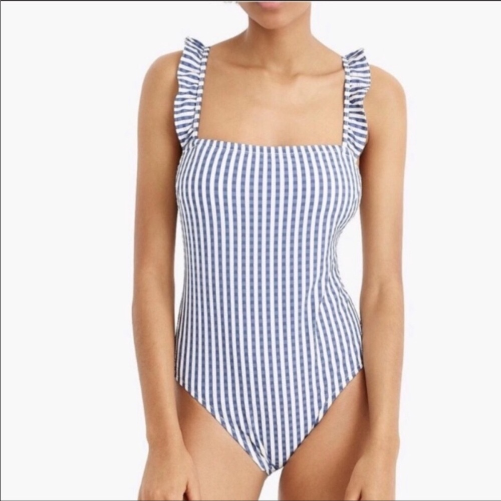 J Crew Seersucker swimsuit